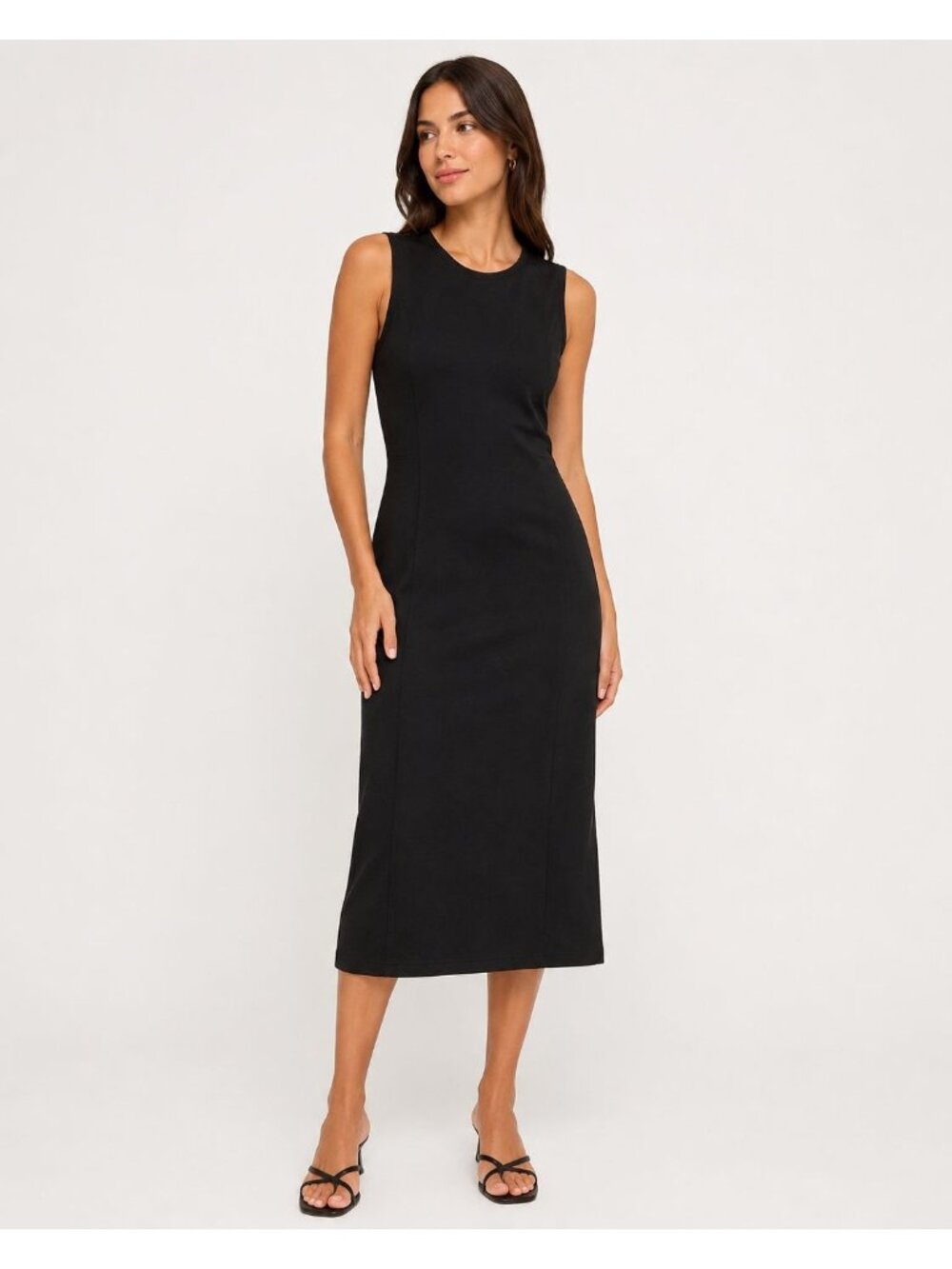 Athleta Sleeveless Shift Dress With Back Zipper Black Xsmall